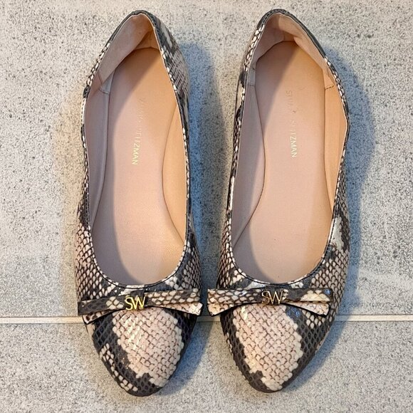 Stuart Weitzman Jodie Python Flats Size 6.5 - Picture 2 of 11